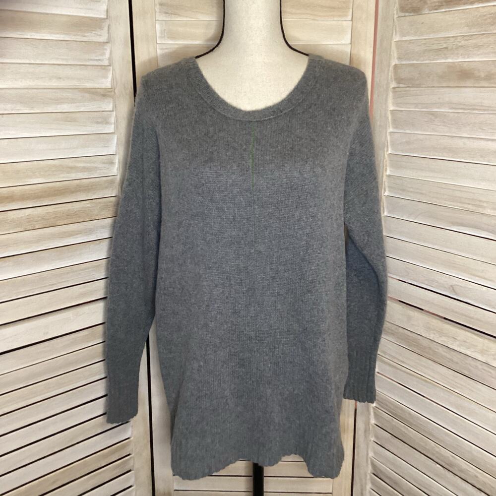 27 Miles Malibu Heather Gray 100% Cashmere Drop Shoulder Tunic Sweater S/M